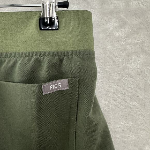 Figs Scrubs Zamora Joggers Pants XSP Olive Green Pull On Cargo Zip Pocket - Picture 5 of 11